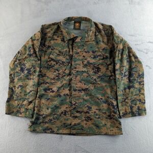US Marine Corps Shirt Mens Medium Long MARPAT Woodland Camo Combat Jacket BDU